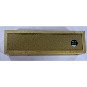 Wooden Bamboo Tea Storage Box With Hinged Lid & 4 Compartments For Organization